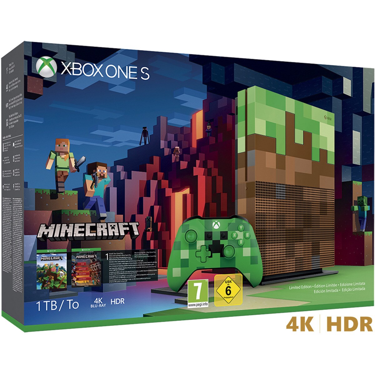 Consola Xbox One S de 1 TB Edición Limitada Minecraft