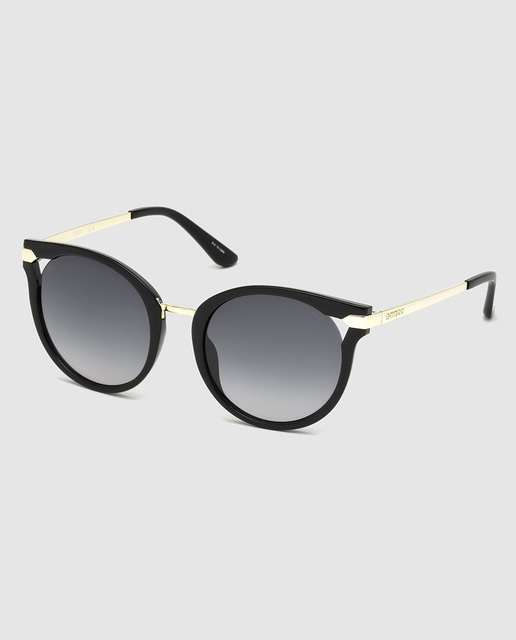 Gafas de sol de mujer cat eye de pasta negras y metal dorado · Guess