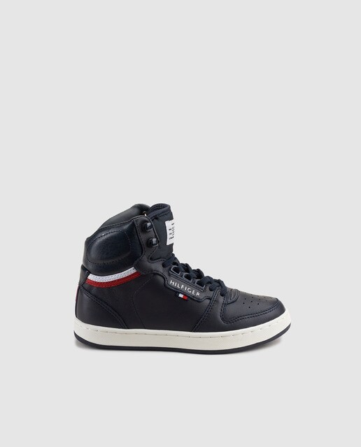 tommy hilfiger boots red white and blue