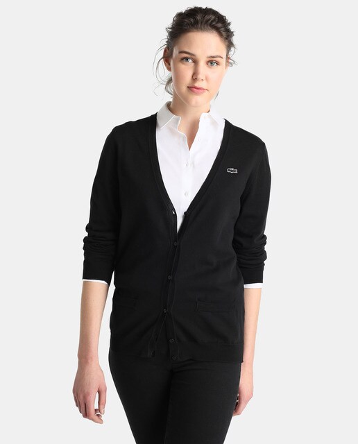 lacoste black cardigan