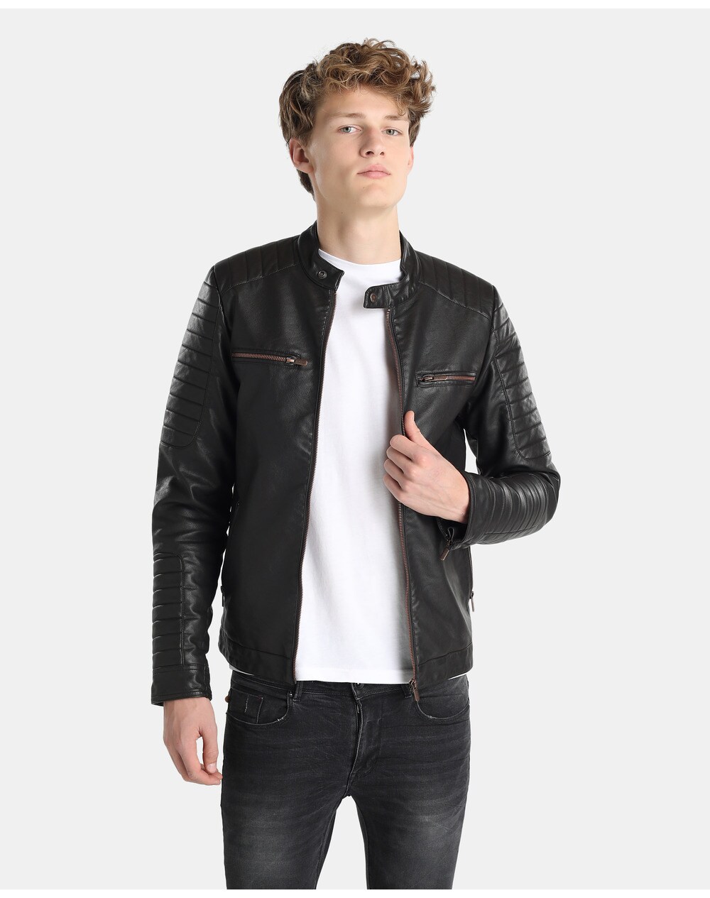 Green Coast Men S Brown Hooded Biker Jacket A23177232 Green Coast Men 039 S Brown Hooded Biker