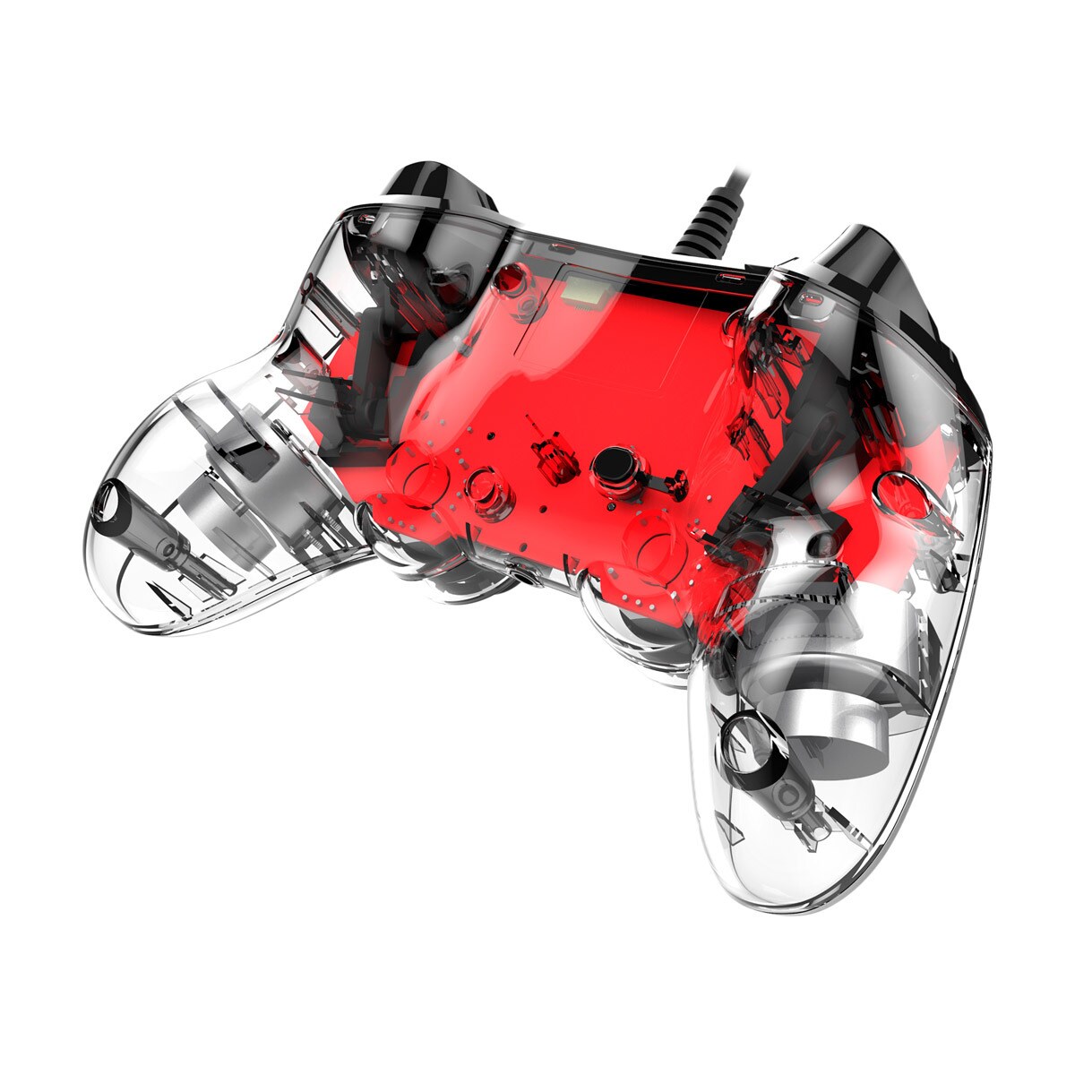 Comando Wired Compact Controller Iluminado Vermelho Transparente - PlayStation 4 5