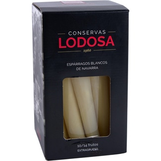 LODOSA espárragos blancos IGP de Navarra extra gruesos 10-14 piezas galon 625 g neto escurrido