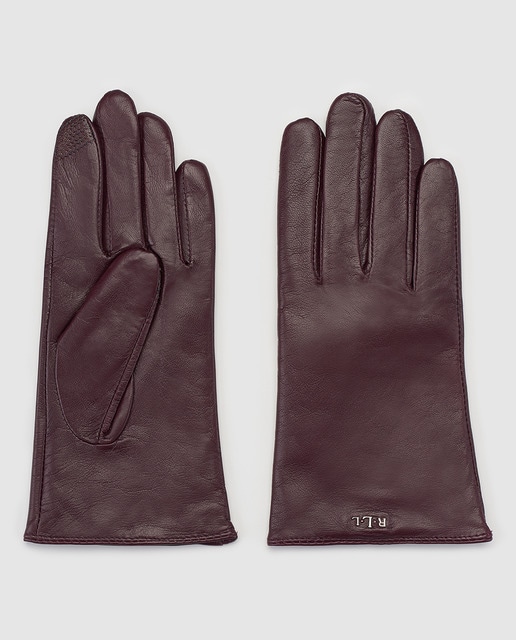 maroon leather gloves