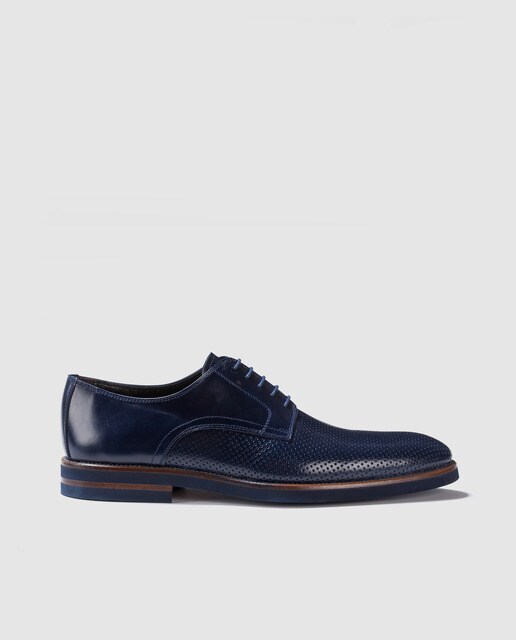Hombre Color De Gonzalo Piel En Luis Azul Zapatos Cordones LUqpGSzMV