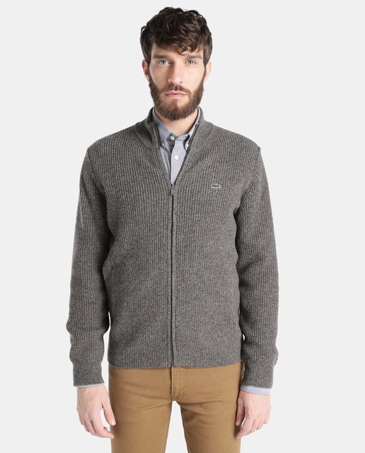 lacoste zip up cardigan