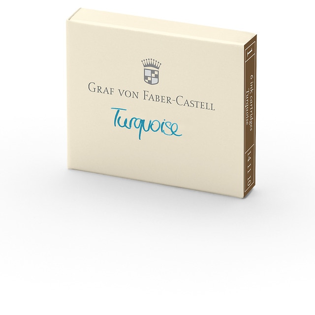 Caja con 6 Cartuchos de Tinta Graf von Faber-Castell Turquesa.