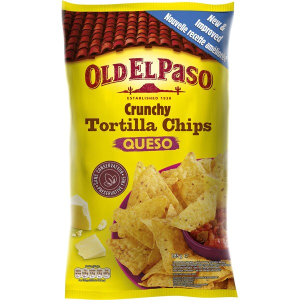 nachos tortilla chips sabor queso bolsa 185 g · OLD EL PASO