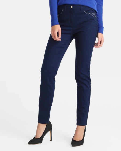 Pants Mujer Pantalones Anchos Casual O Elgante Pant-050 Azul Rey