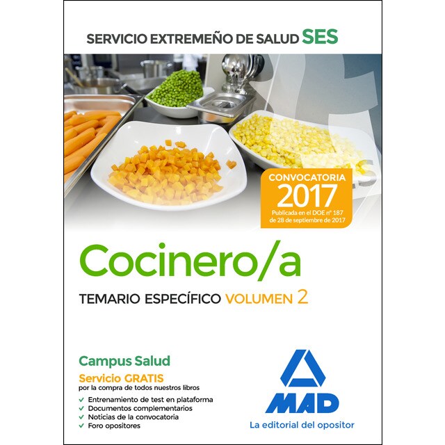 Cocinero/a del Servicio Extremeño de Salud (SES). Temario Específico Vol.2 (Tapa blanda)