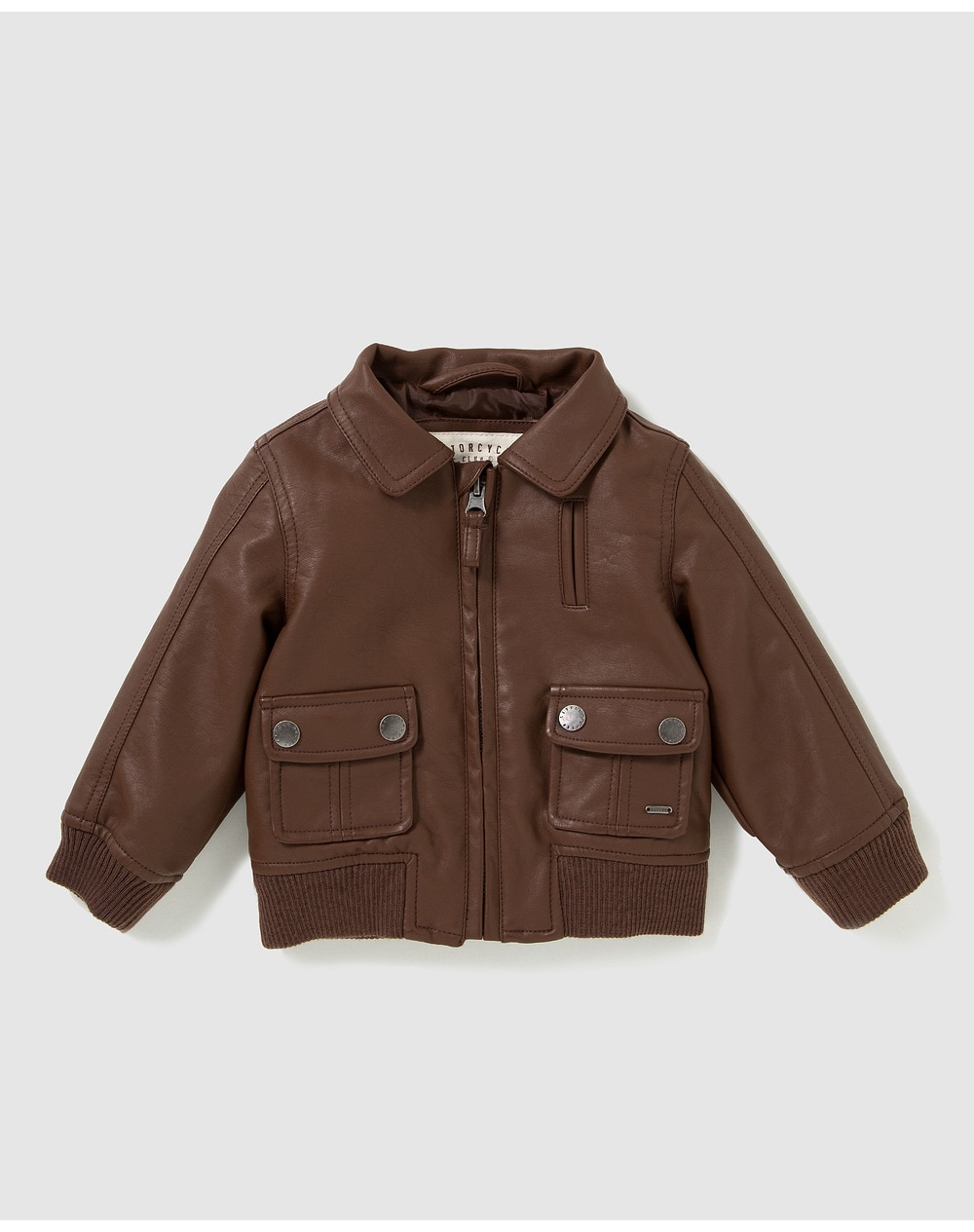 Brotes Baby Boys Brown Faux Leather Jacket A23013454 Brotes Baby Boys 039 Brown Faux Leather Jacket