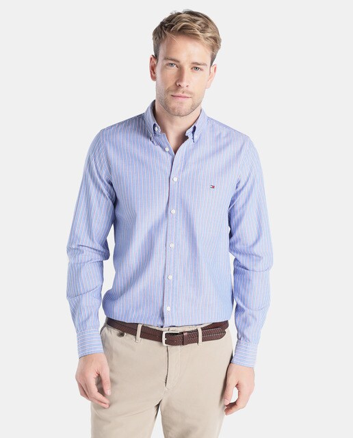 tommy hilfiger blue striped shirt