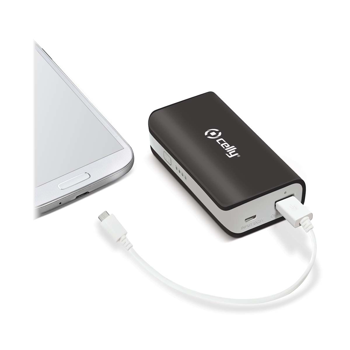 Power Bank Celly 4000 mAh Negro/Plata