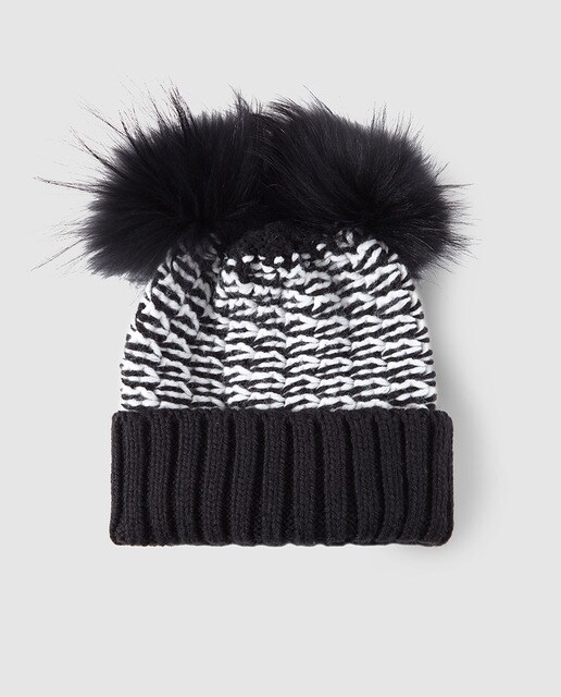 bonnet deux pompons femme