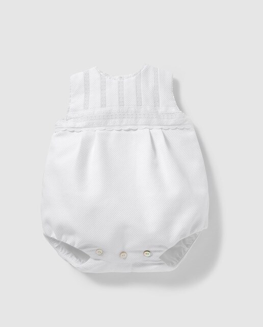 Barboteuse Bebe Fille Dulces Blanche Bande Brodee Mode Enfant El Corte Ingles
