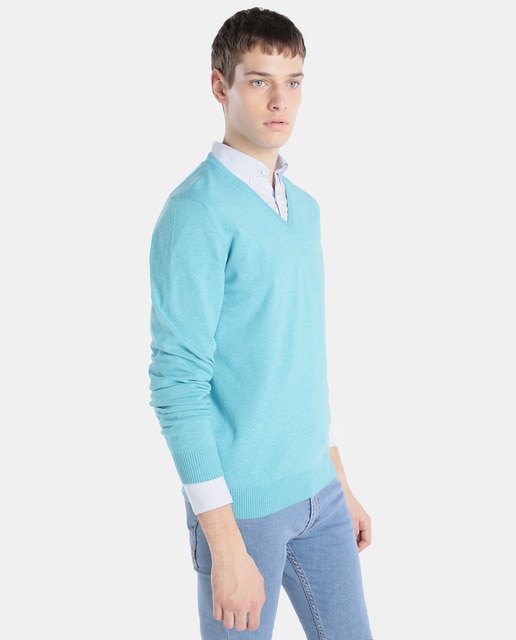 turquoise mens sweater