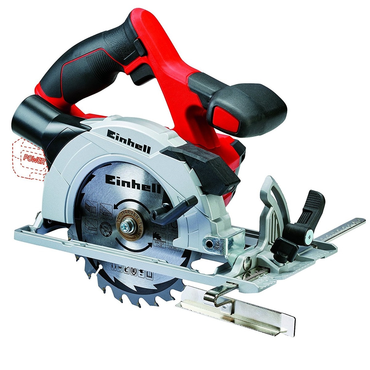 Einhell – Sierra Circular Portatil Eléctrica a Batería 18 V TE-CS 18 Li-Solo Power X-Change.
