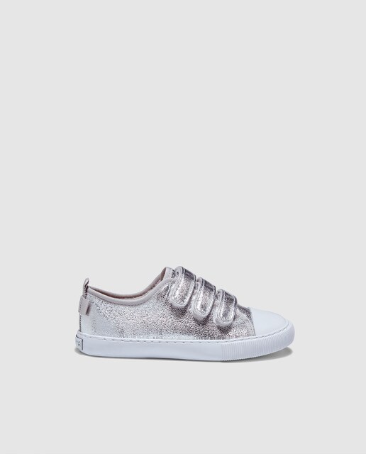 silver velcro trainers