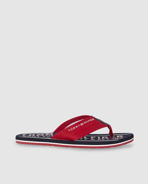 tommy hilfiger red flip flops