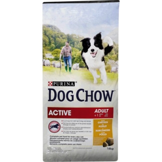 Purina Dog Chow Ração Seco para Cão Activo Adulto + 1 Ano com Frango embalagem 14 kg