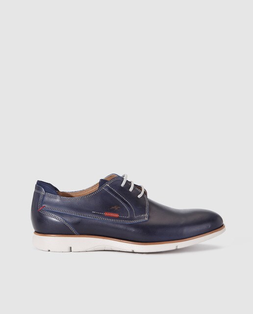 Hombre Fluchos Zapatos En Azul Piel De · Cordones Moda T1FJlKc