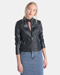 vero moda tall faux leather biker jacket