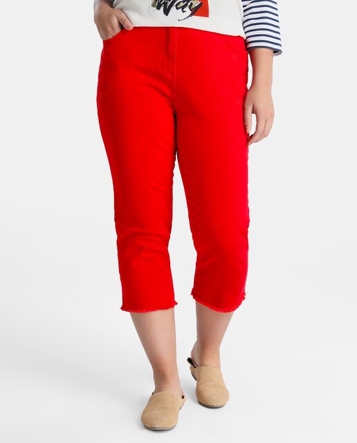 cheap plus size cropped trousers