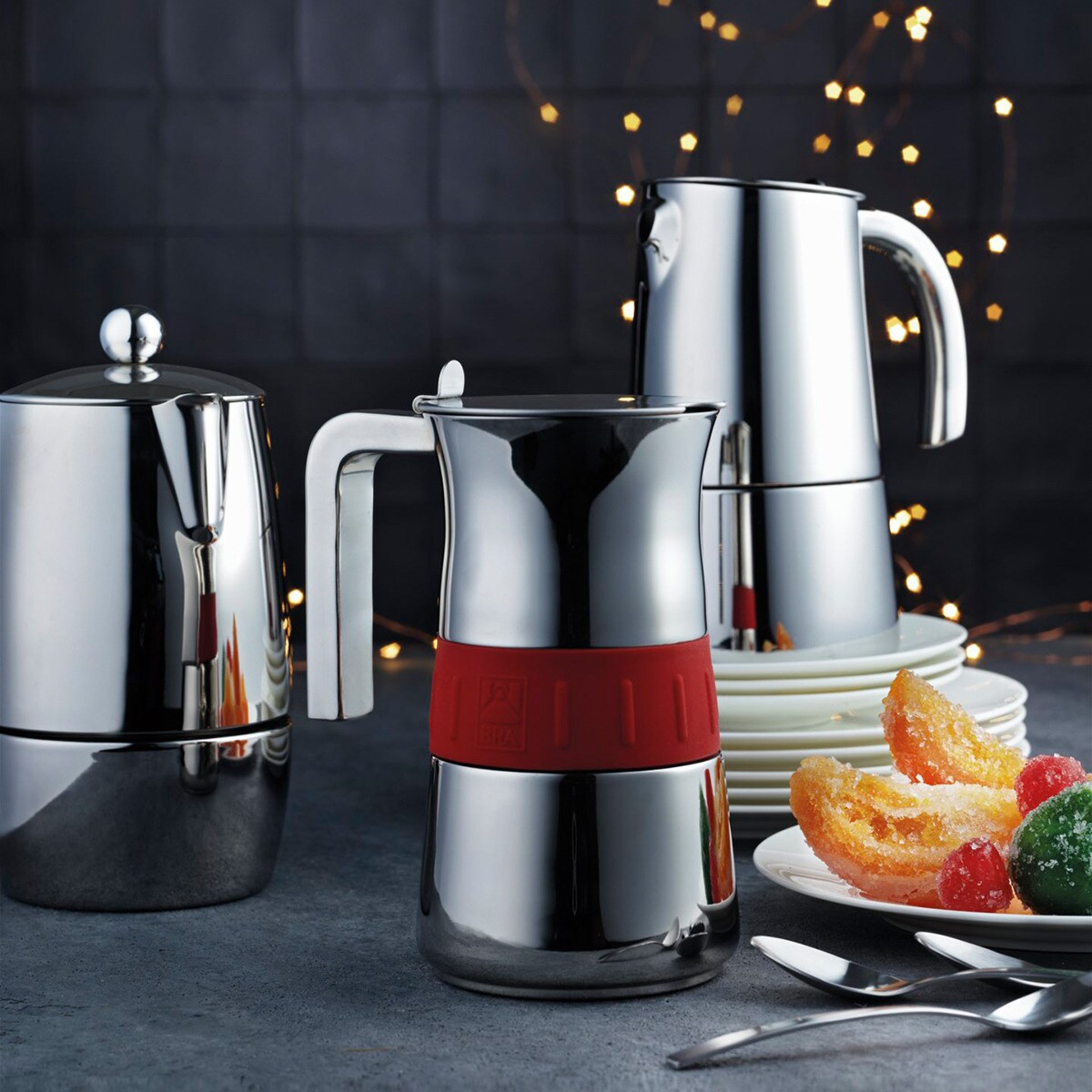 Elegance Bra stainless steel Italian induction coffee pot · Home · El