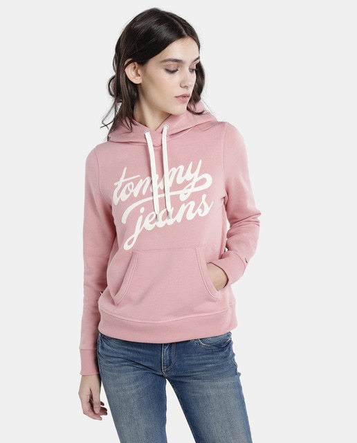 pink tommy jeans hoodie