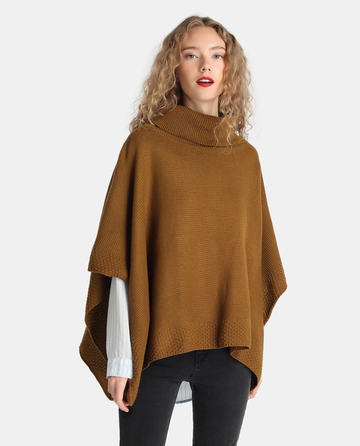 Camel Polo Neck Poncho El Corte Ingles Fashion El Corte Ingles