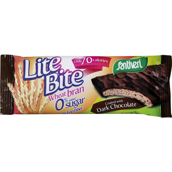 Barra Lite Bite de Chocolate Preto sem Açúcar embalagem 17 g