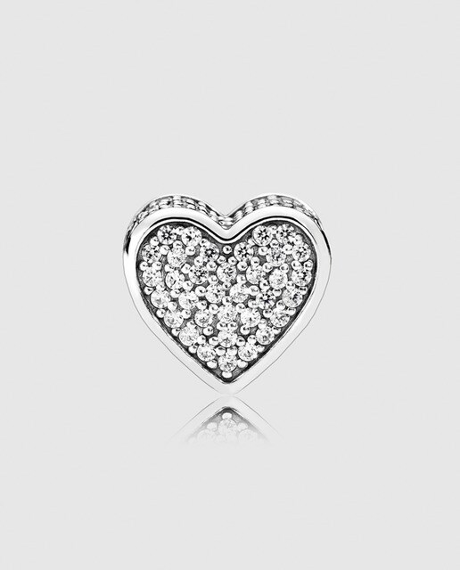 charm corazón de plata y circonitas pandora · pandora · moda · el