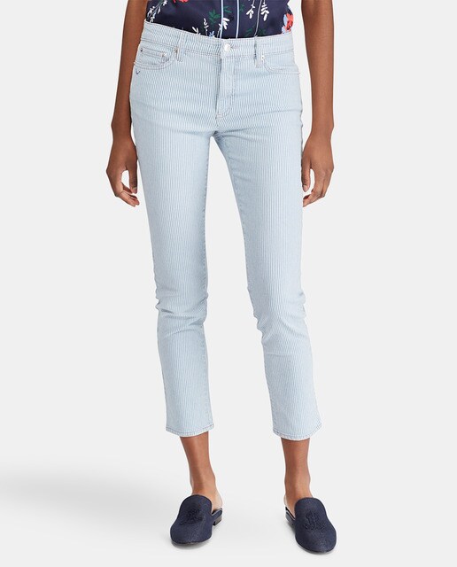 womens striped skinny jeans