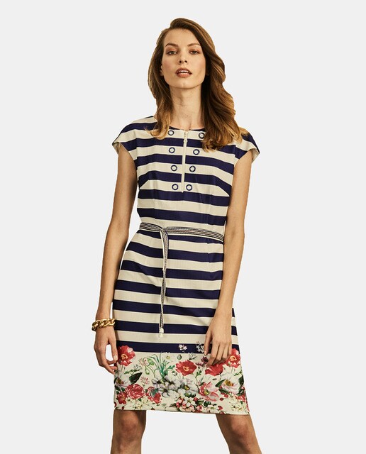 vestido de rayas de mujer carmela rosso sin mangas · carmela rosso
