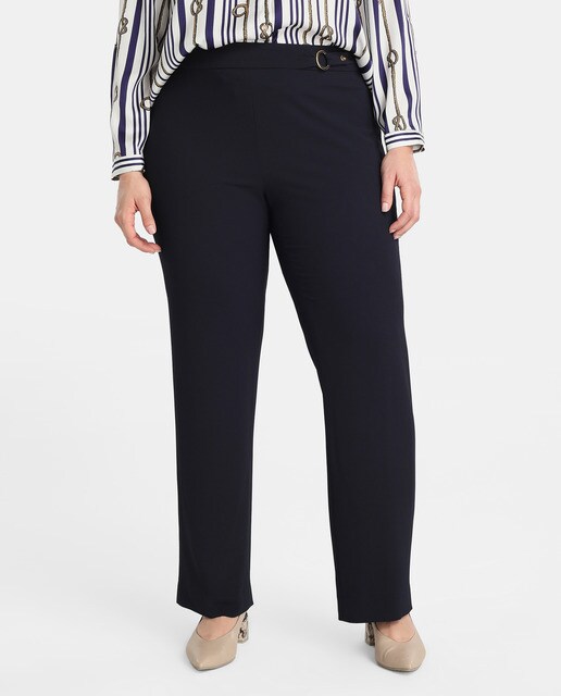 Plus En Marino Antea Pantalón Grande Talla Mujer Azul De Fluido xwAqP1F