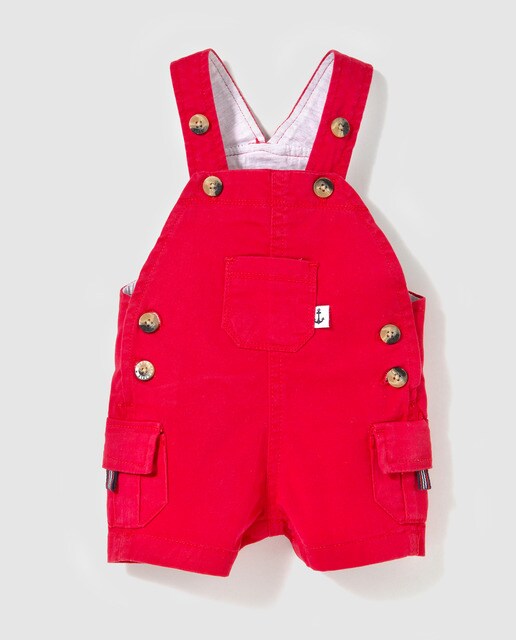 baby boy red dungarees