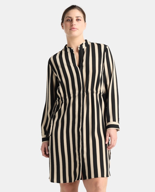 plus size striped shirt dress