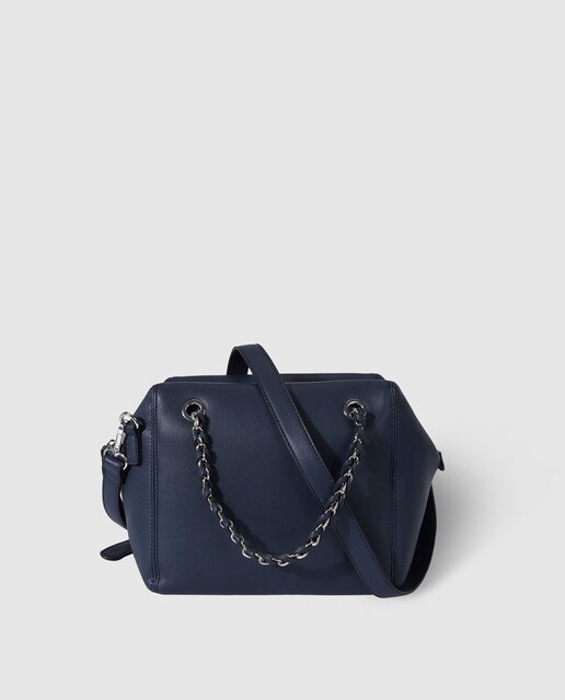 Navy Blue Tote Bag With A Chain Strap El Corte Inglés Fashion - Navy Leather Bag Chain Strap Navy Blue Tote Bag With A Chain Strap El Corte Inglés Fashion - Navy Leather Bag Chain Strap