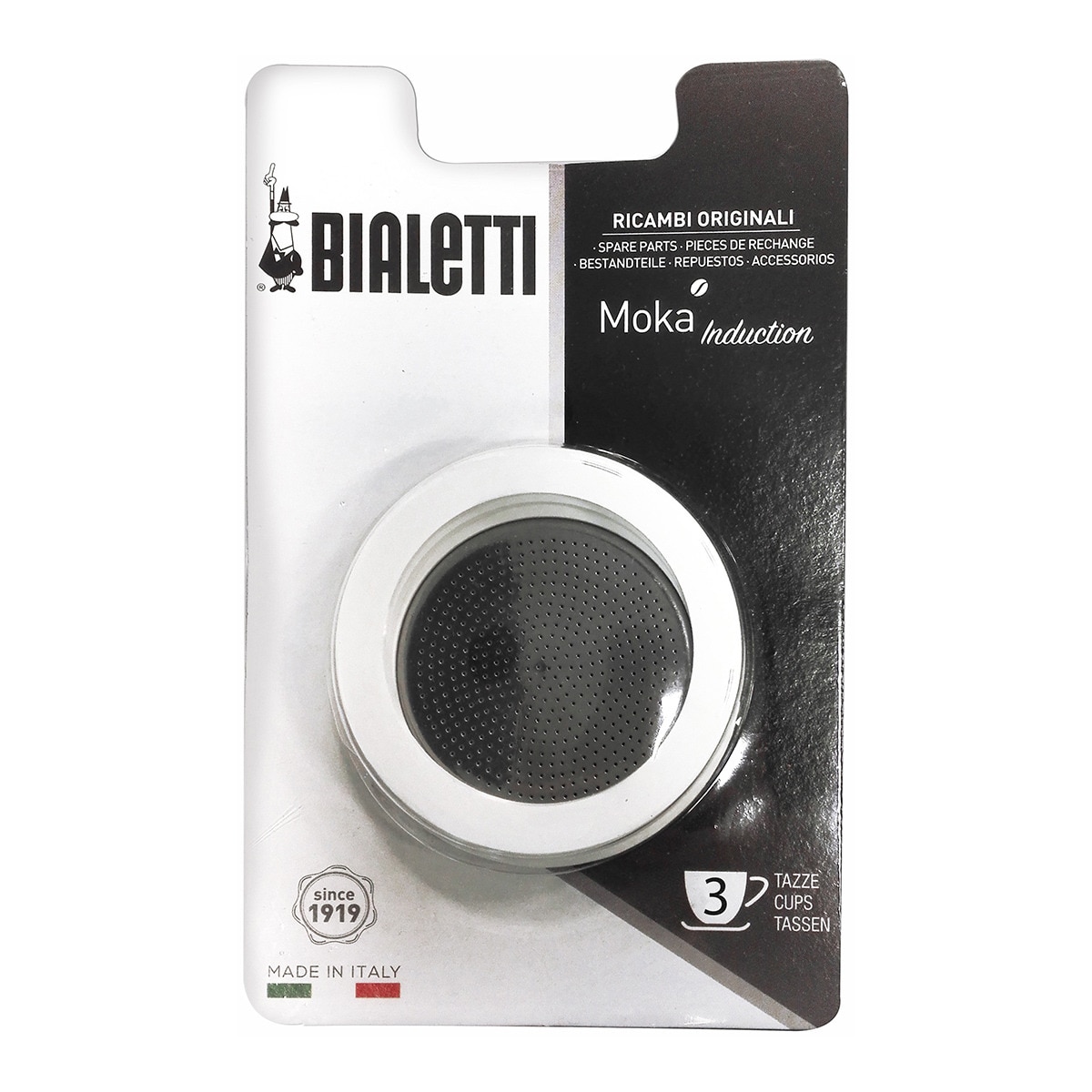 Bialetti - Set De 3 Gomas Y Un Filtro De Respuesto Para Cafetera Moka Inducción Gris Claro En Oferta Bialetti - Set De 3 Gomas Y Un Filtro De Respuesto Para Cafetera Moka Inducción Bialetti.