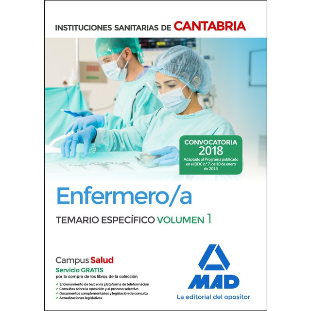 Enfermero/a de las Instituciones Sanitarias de Cantabria. Temario específico Vol. 1 (Tapa blanda)