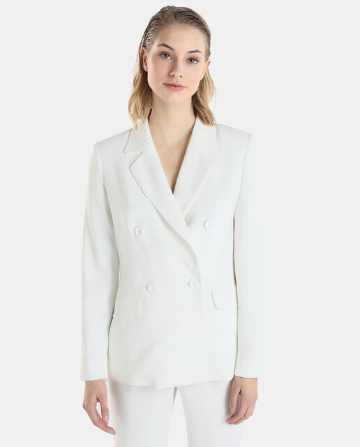 Fórmula Joven women's white blazer with double-breasted fastening · Fórmula  Joven · Fashion · El Corte Inglés