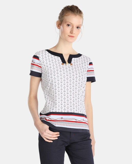 Lloyd's Estampado Mujer Camiseta De Con · Moda Marinero 1BqnpS7nw