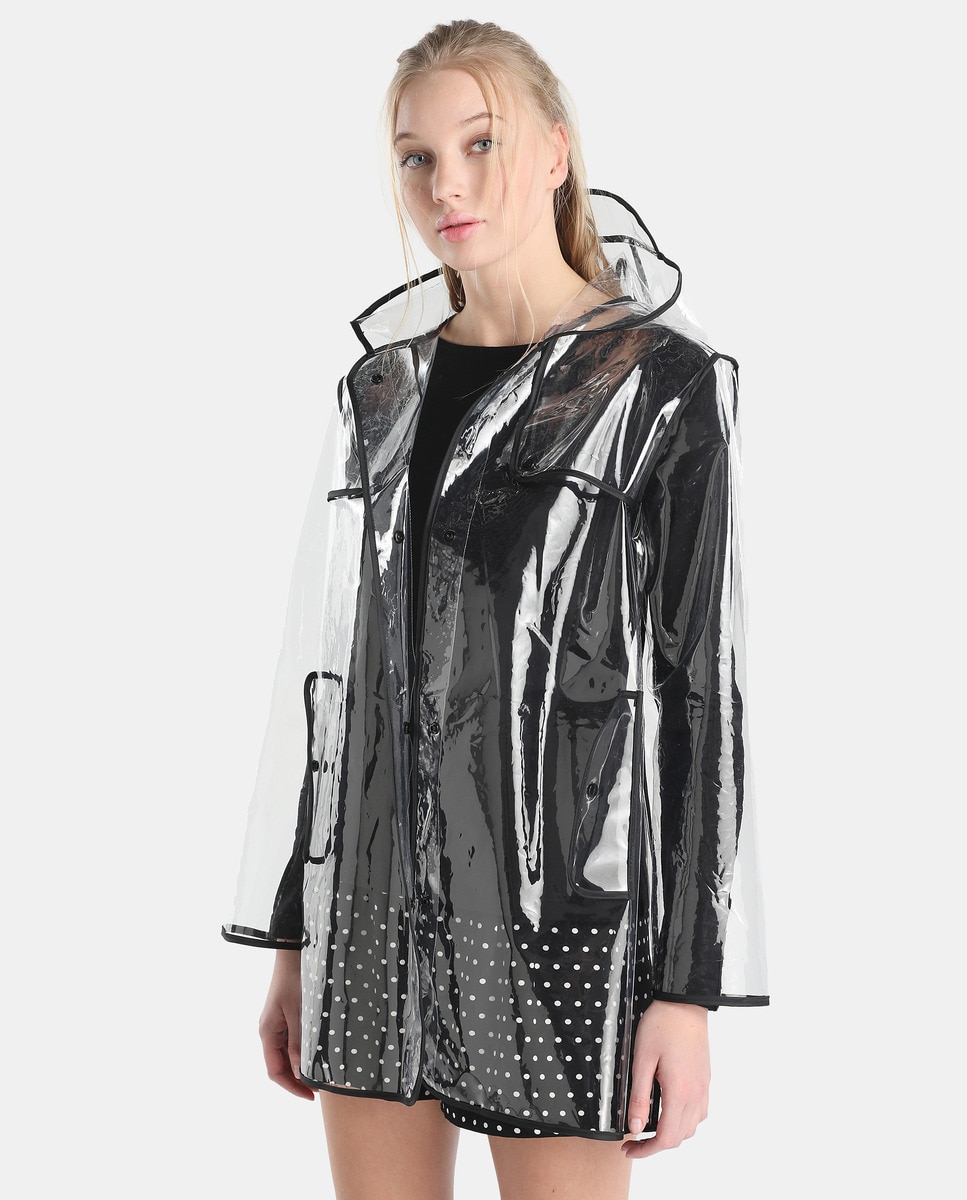 Veste imperméable femme Easy Wear transparente à bords noirs · Easy