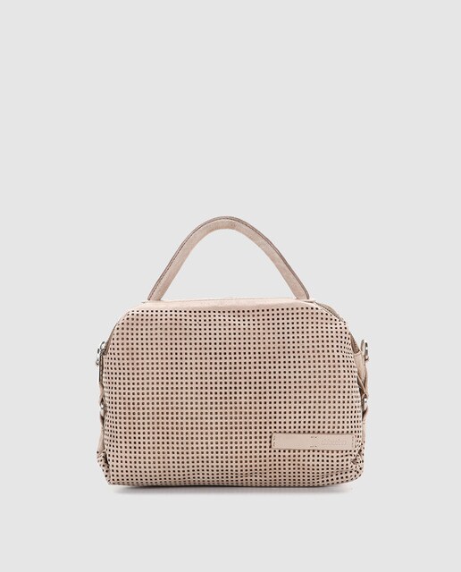 Beige Con Piel De En Vacuna Troquelado Bowling zx0Oaqww