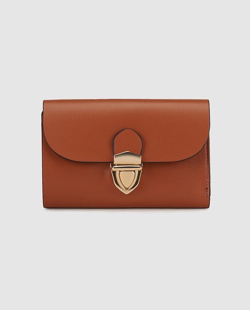 En Con Solapa Color Broche Mujer De Marrón Y Cartera pRHzwz