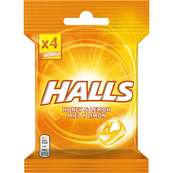 Comprar caramelos miel y limón pack 4 envases 32 g · HALLS