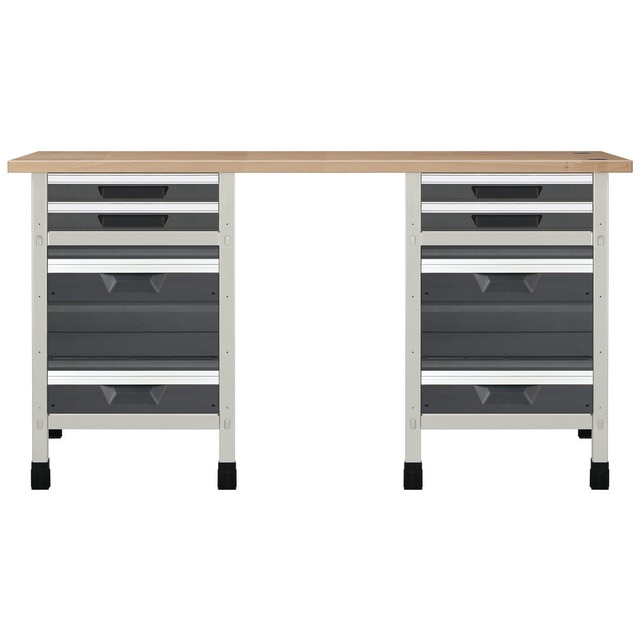 Banco de trabajo modular 4 cajones L + 2 cajones M + 2 cajones L