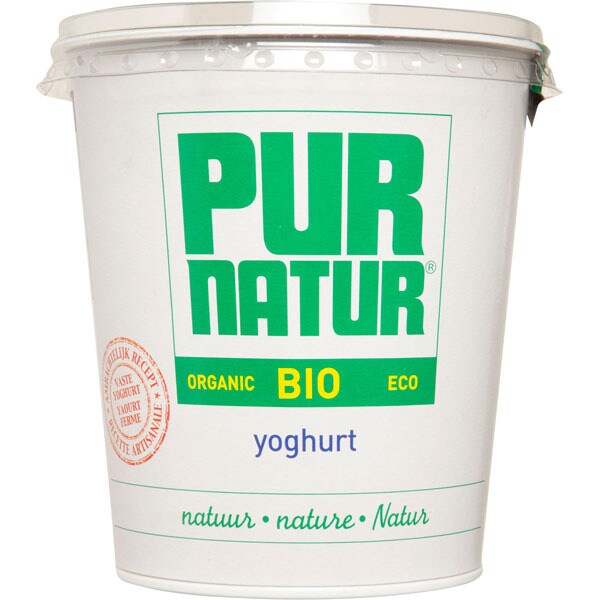 Organic plain yogurt container 750 g · PUR NATUR · Supermercado El