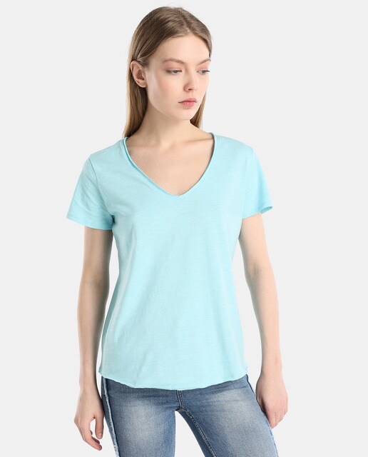 camisa verde agua mujer