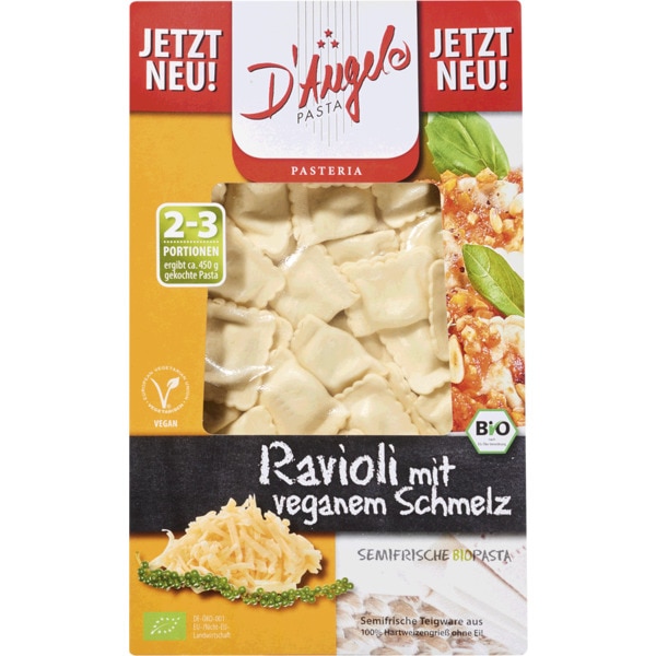 Ravioli com Queijo Vegan Biológico embalagem 250 g
